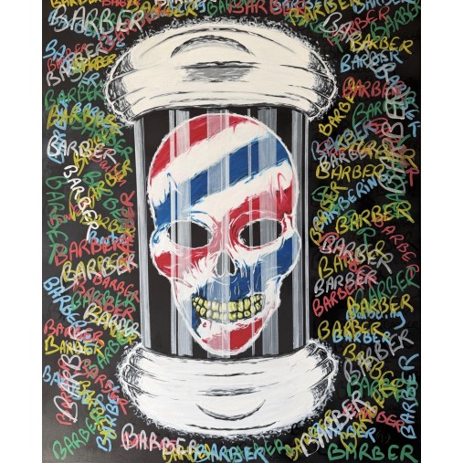 Tableau « pole skull » acrylique