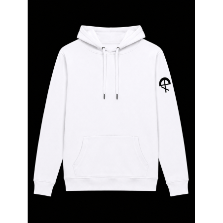 Sweat à capuche, non zippé blanc,  « fuckin’scissors »